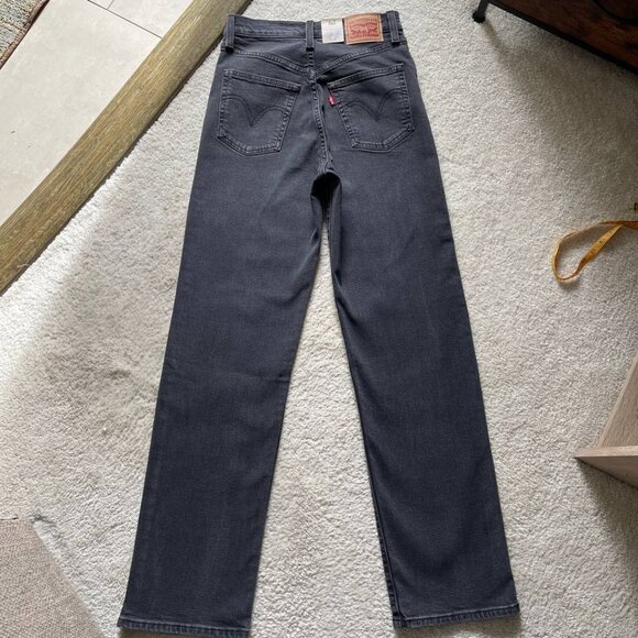 NWT Levi's Ribcage Straight Full Length High Rise Grey Wash Jeans Size 27/32 - Picture 9 of 14